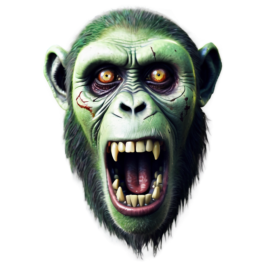 Zombie Monkey Face Horror Png 06272024