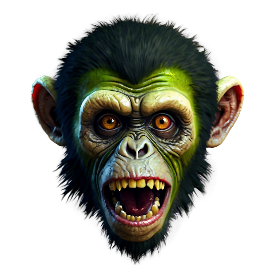 Zombie Monkey Face Horror Png Wby11