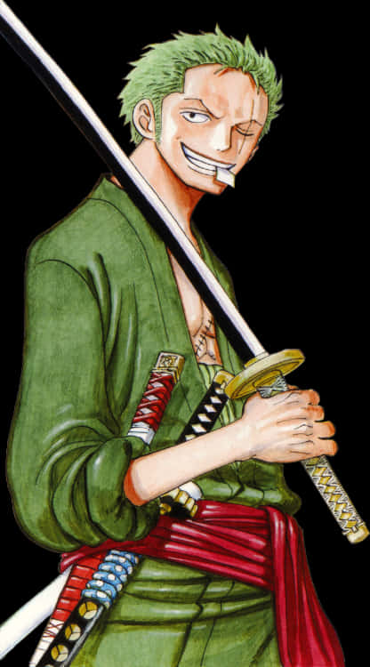 Zoro_ One_ Piece_ Anime_ Character PNG with transparent background