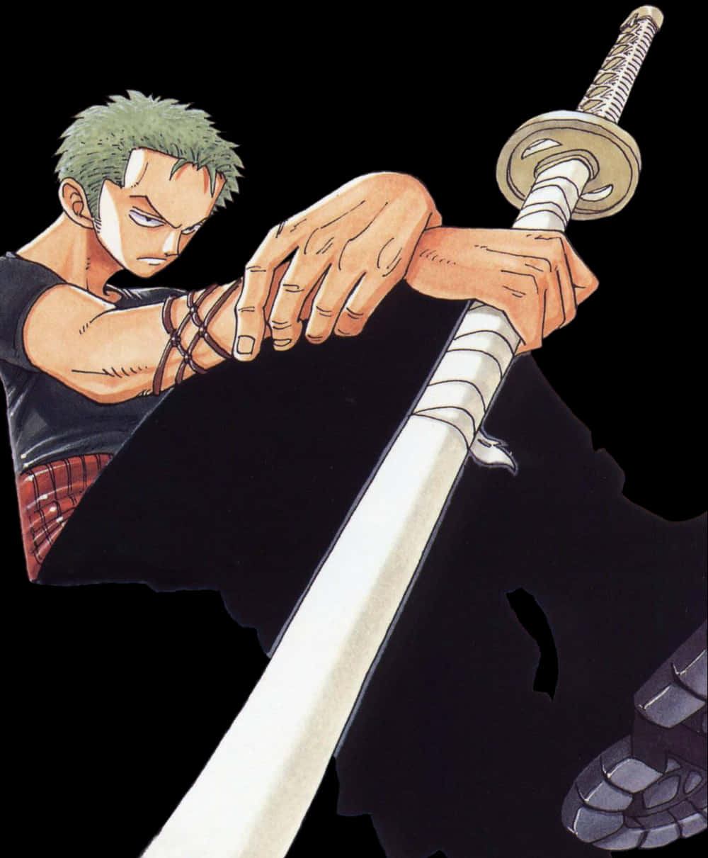 Zoro_ Sword_ Grip_ Anime_ Character PNG with transparent background