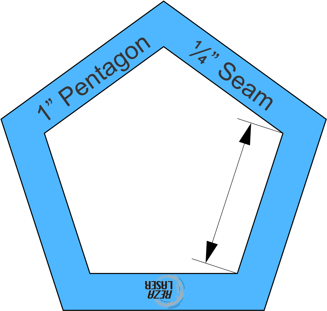 1 Inch Pentagon Template PNG Image