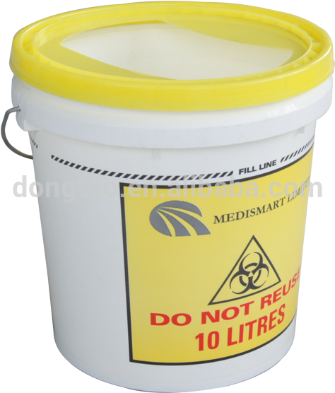 10 Litre Medical Waste Plastic Bucket PNG Image