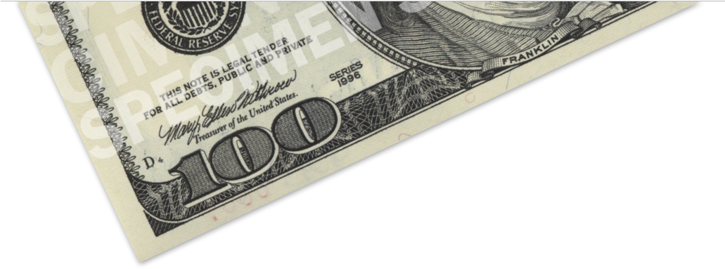 100 Dollar Bill Close Up PNG Image