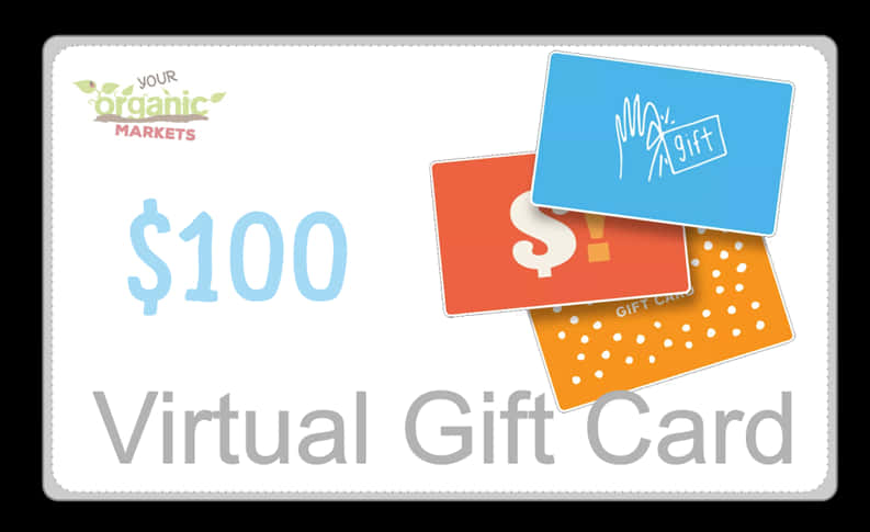 100 Dollar Virtual Gift Card Design PNG Image