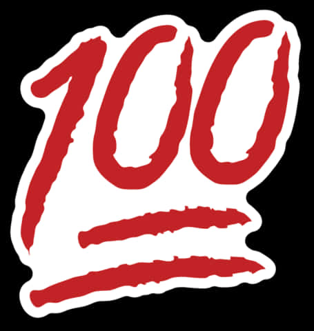 100 Emoji Sticker Redand White PNG Image