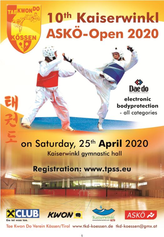 10th Kaiserwinkl A S K O Open Taekwondo2020 Poster PNG Image