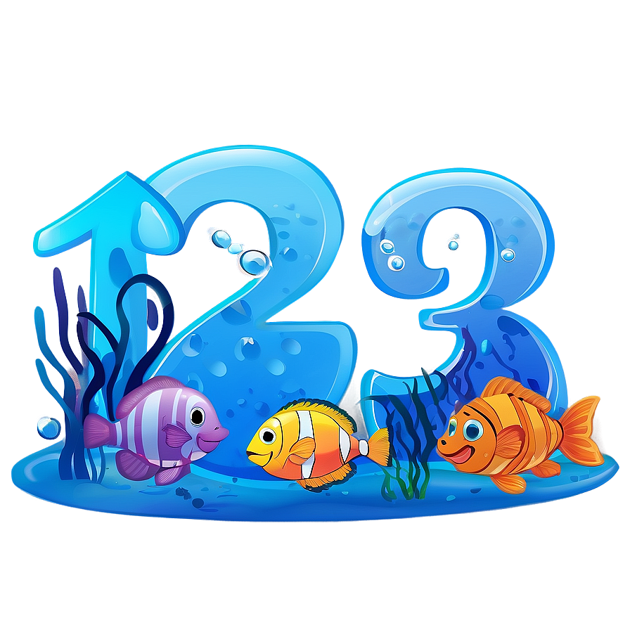 123 With Underwater Theme Png Fpx14 PNG Image