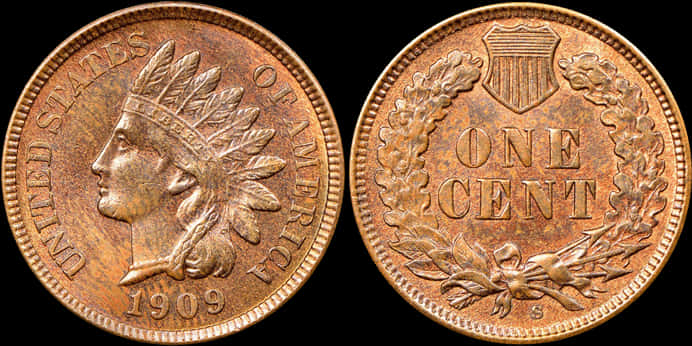 1909 S Indian Head Penny PNG Image