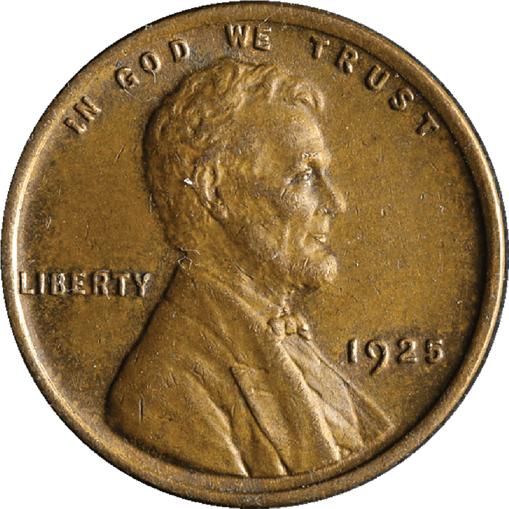 1925 Lincoln Wheat Penny PNG Image