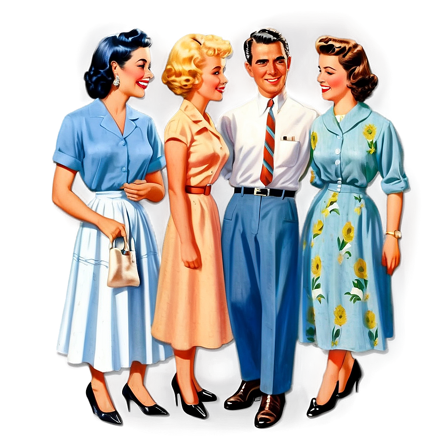 1950s American Suburbia Illustration Png 06242024 PNG Image