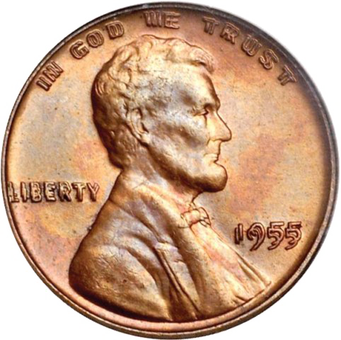 1955 Lincoln Wheat Penny PNG Image