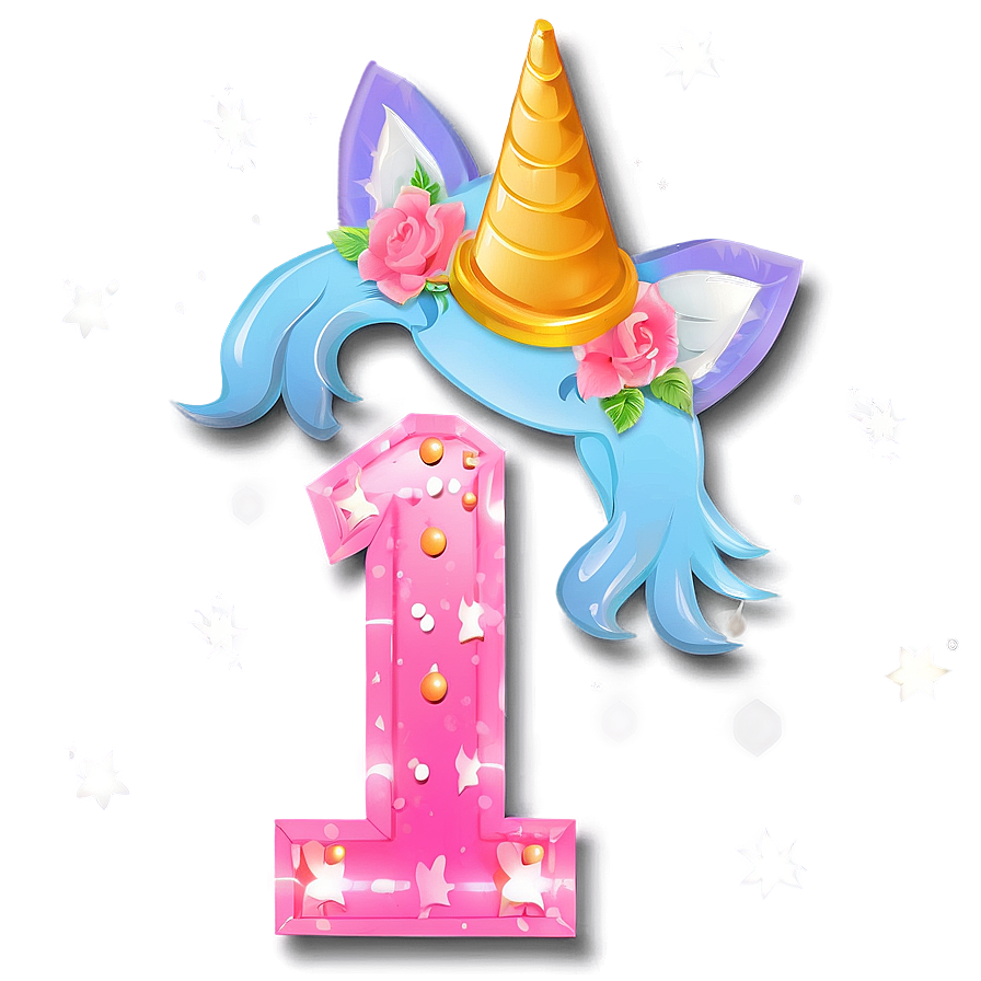 1st Birthday Unicorn Theme Png 06202024 PNG Image