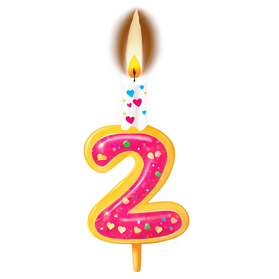 2nd Birthday Candle Png 06262024 PNG Image