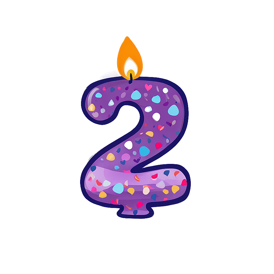 2nd Birthday Candle Png Wwy PNG Image