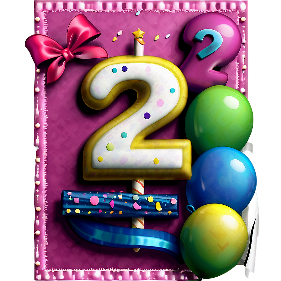 2nd Birthday Party Envelope Png Vnf PNG Image