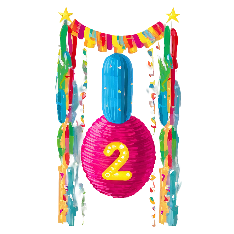 2nd Birthday Pinata Png 06262024 PNG Image