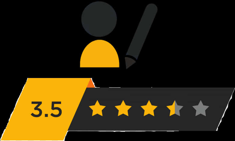 3.5 Star Rating Graphic PNG Image