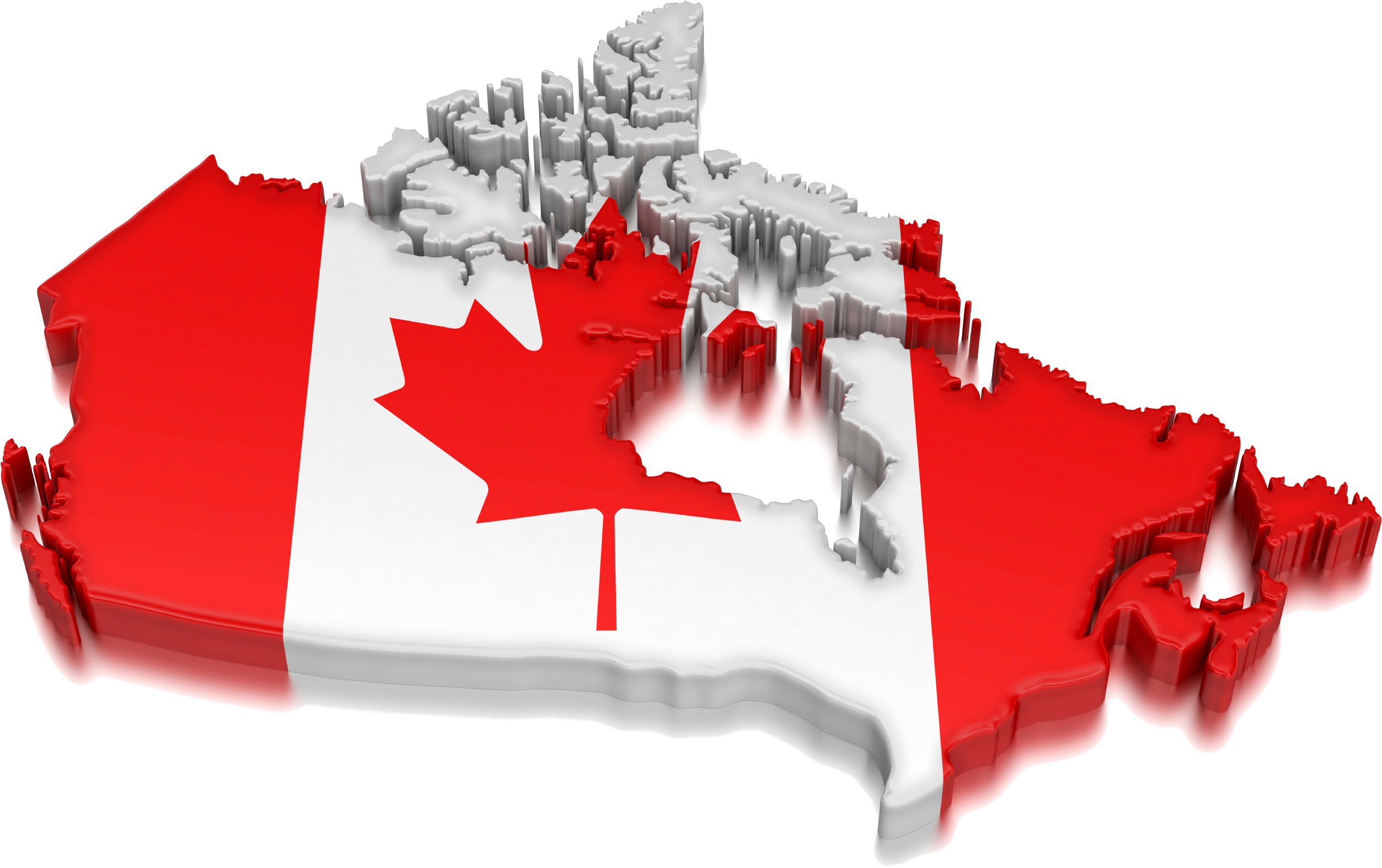 3 D Canada Flag Map PNG Image