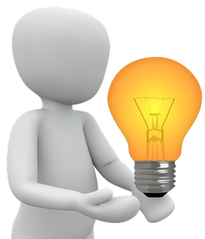 3 D Character Holding Lightbulb Idea PNG Image