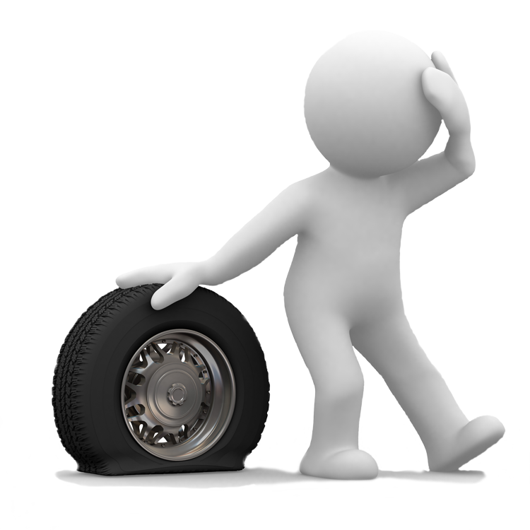 3 D Character With Car Tire PNG Image