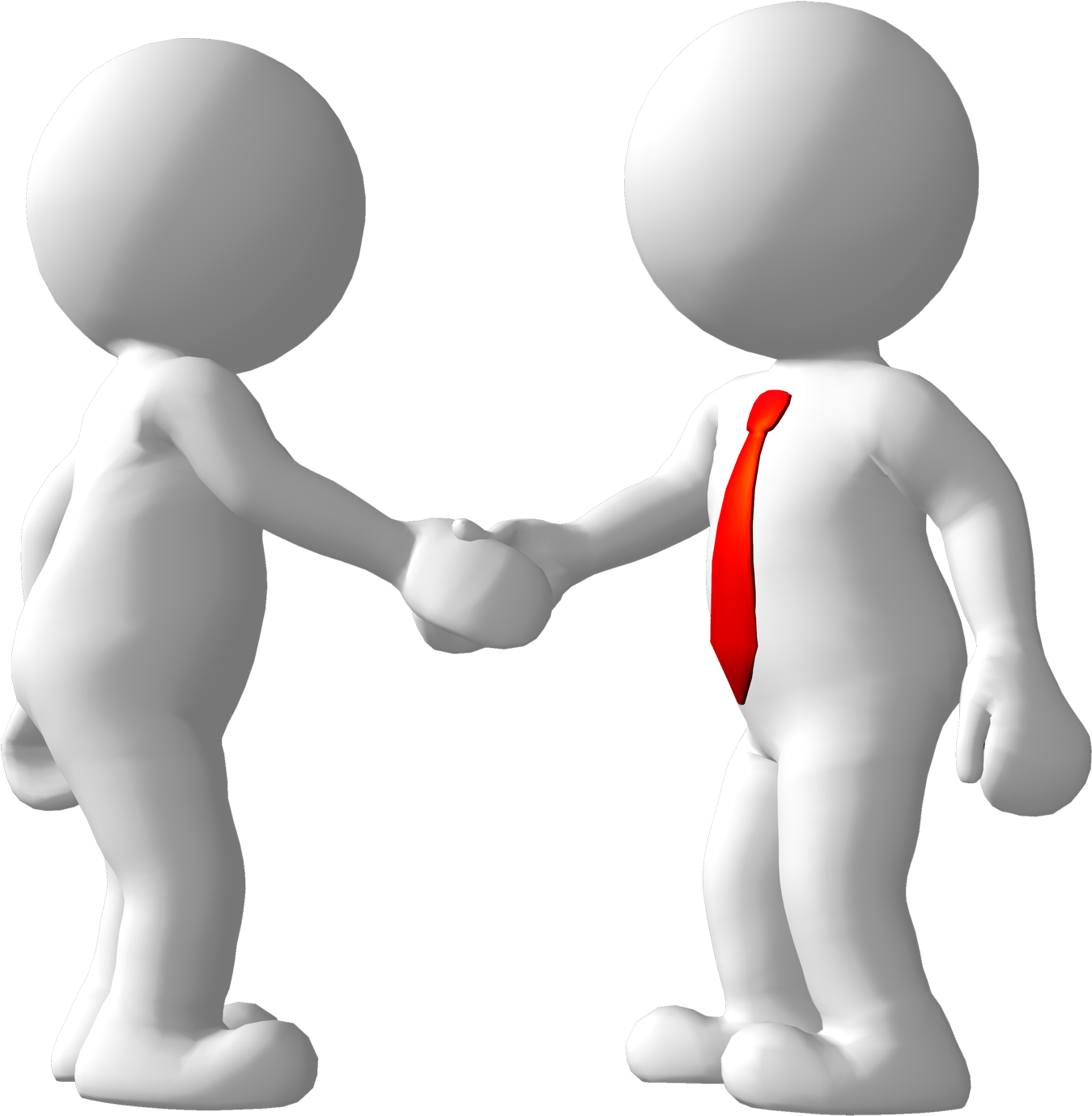 3 D Characters Shaking Hands PNG Image