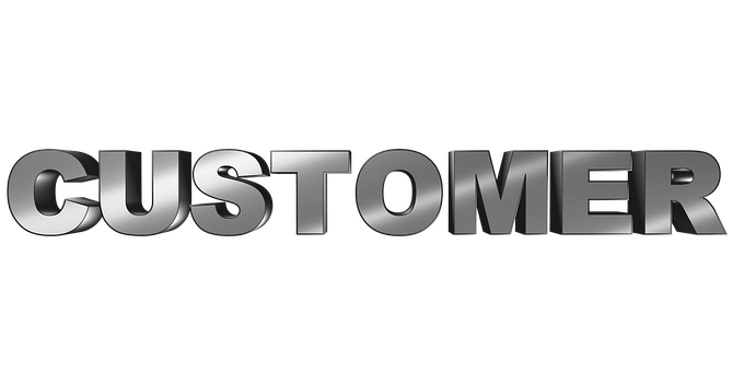 3 D Customer Text Black Background PNG Image