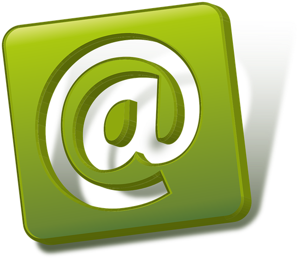 3 D Email Symbol Green Background PNG Image