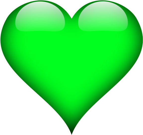 3 D Green Heart Graphic PNG Image