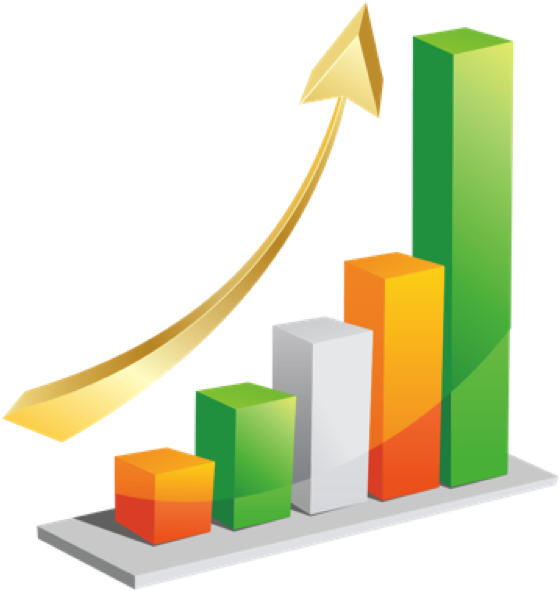 3 D Growth Chart Increase PNG Image