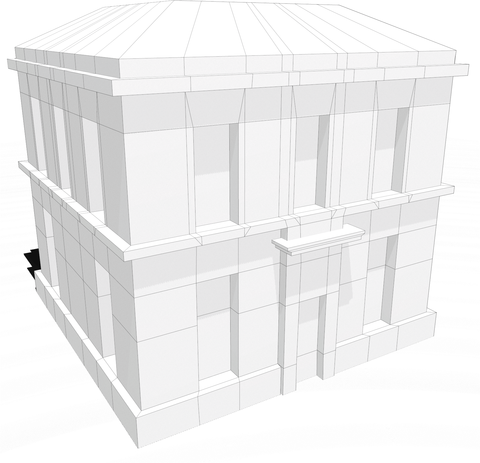 3 D Model Apartment Building Exterior PNG Image