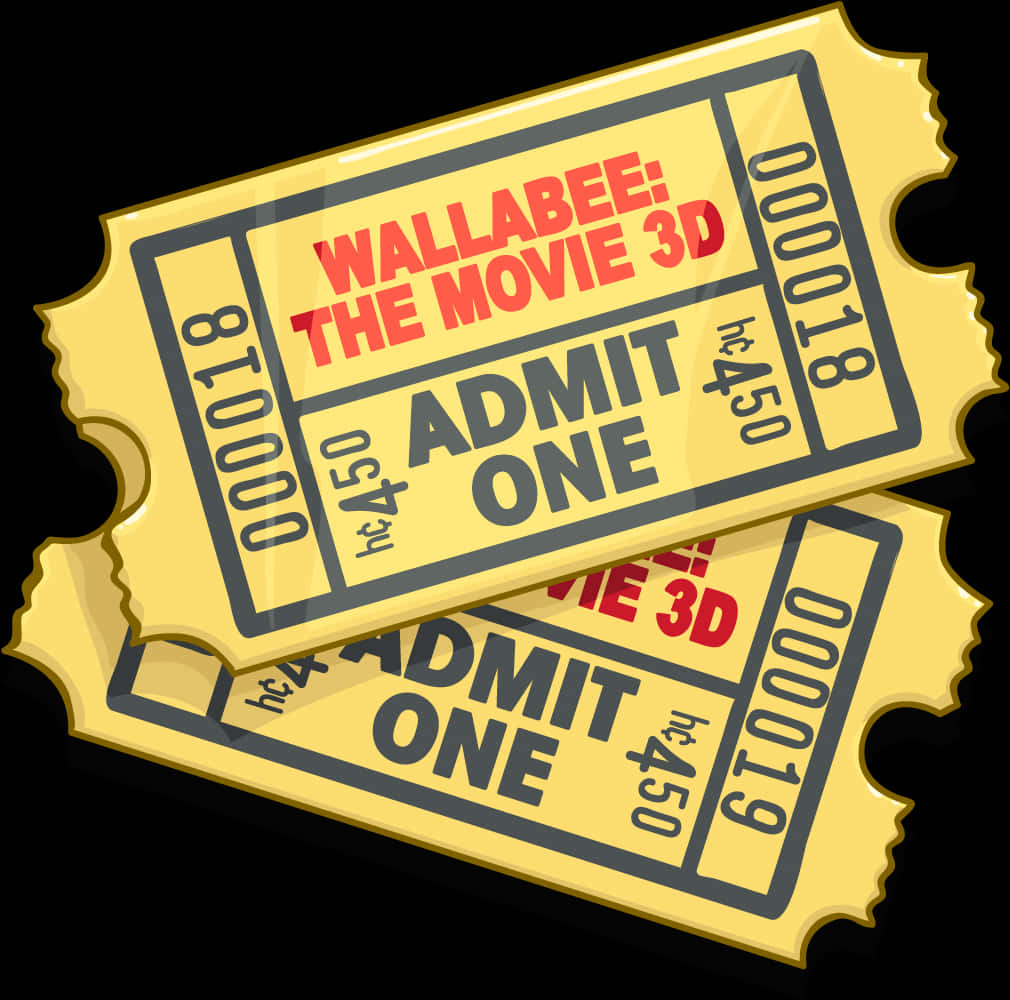 3 D Movie Tickets Illustration PNG Image