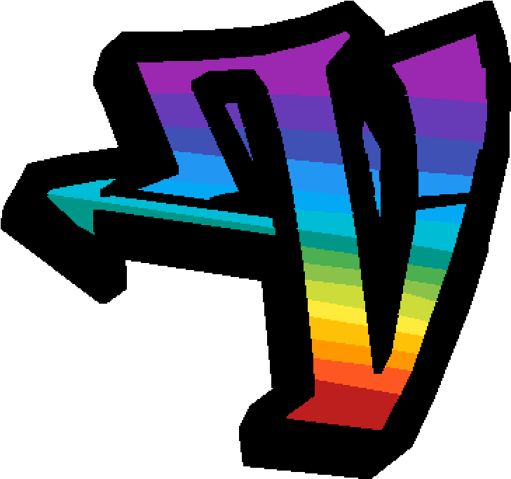 3 D Rainbow Gradient Letter V PNG Image