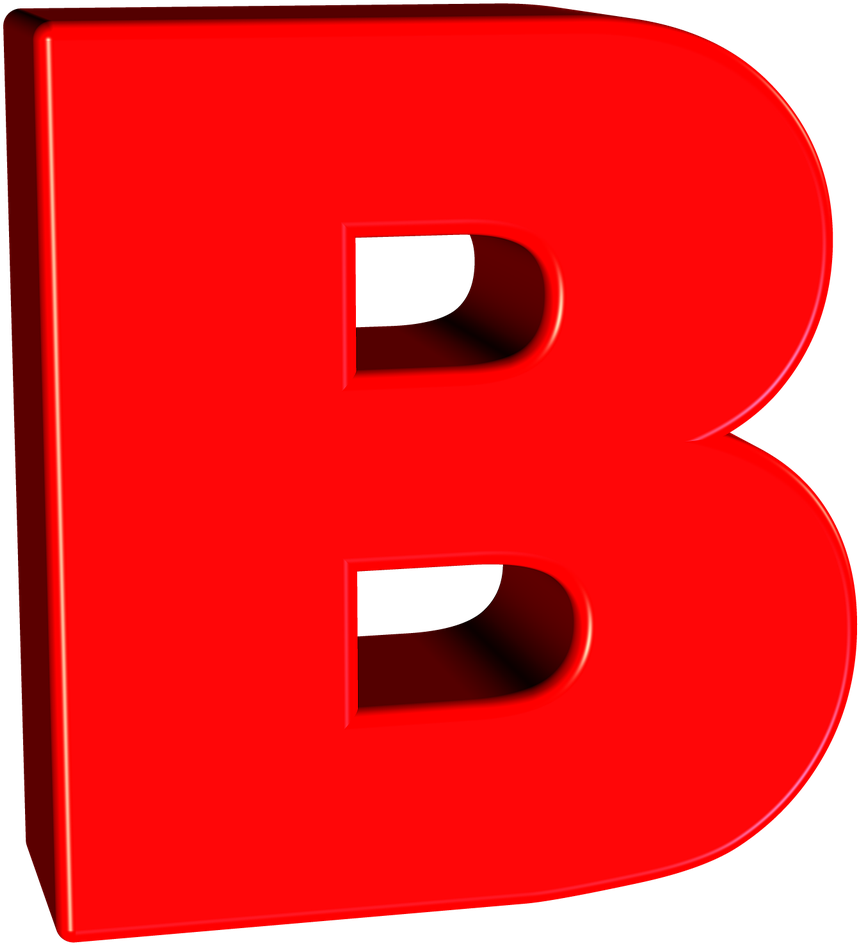 3 D Red Letter B PNG Image