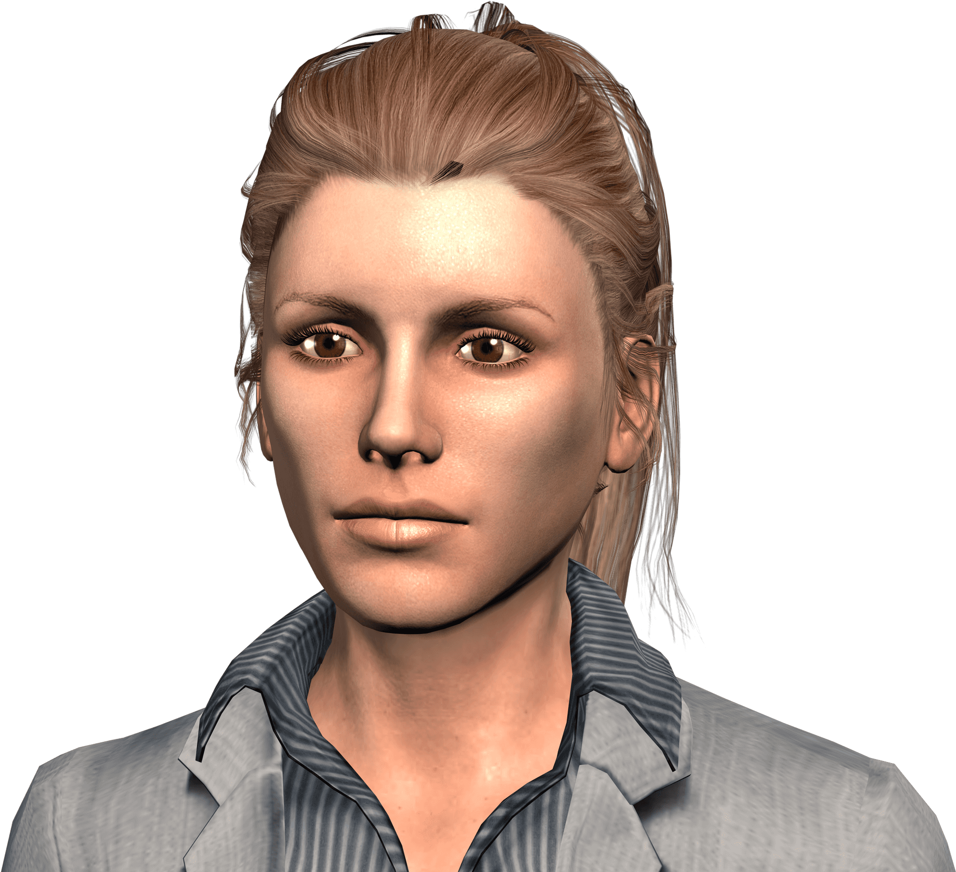 3 D Rendered Female Portrait PNG Image