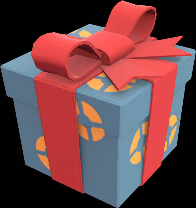 3 D Rendered Gift Boxwith Red Ribbon PNG Image