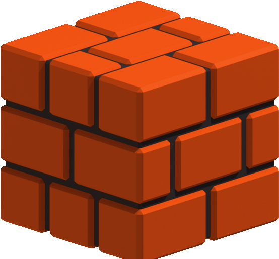 3 D Rendered Orange Bricks PNG Image