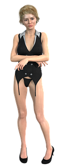 3 D Rendered Woman Standing PNG Image