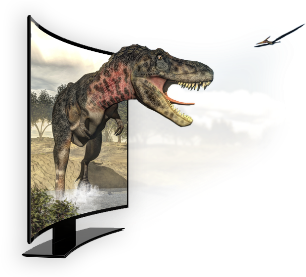 3 D Tyrannosaurus Breaking Free From Screen PNG Image