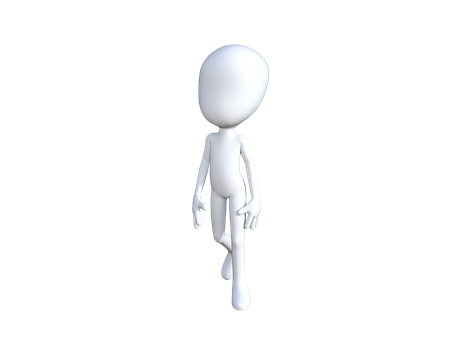 3 D White Character Standing PNG Image