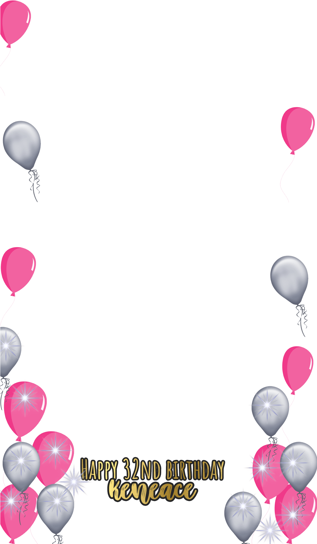 32nd Birthday Balloon Celebration Snapchat Filter PNG Image