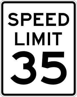 35 M P H Speed Limit Sign PNG Image