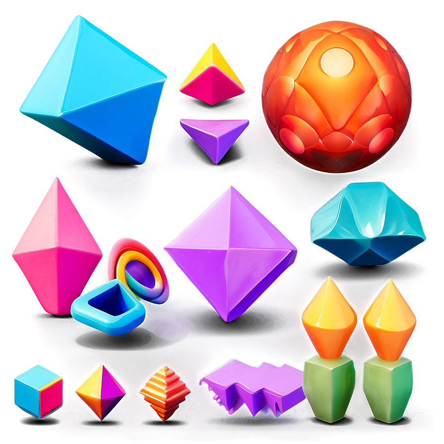 3d Abstract Shapes Visual Png Efv68 PNG Image