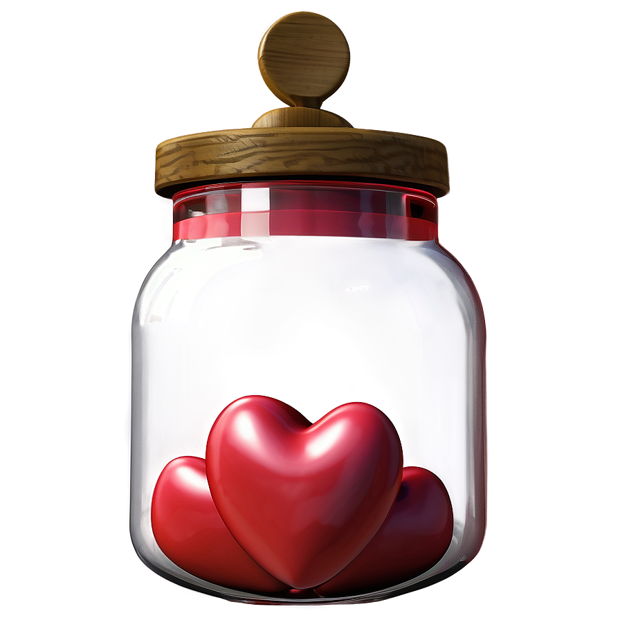 3d Heart In Jar Png 05252024 PNG Image