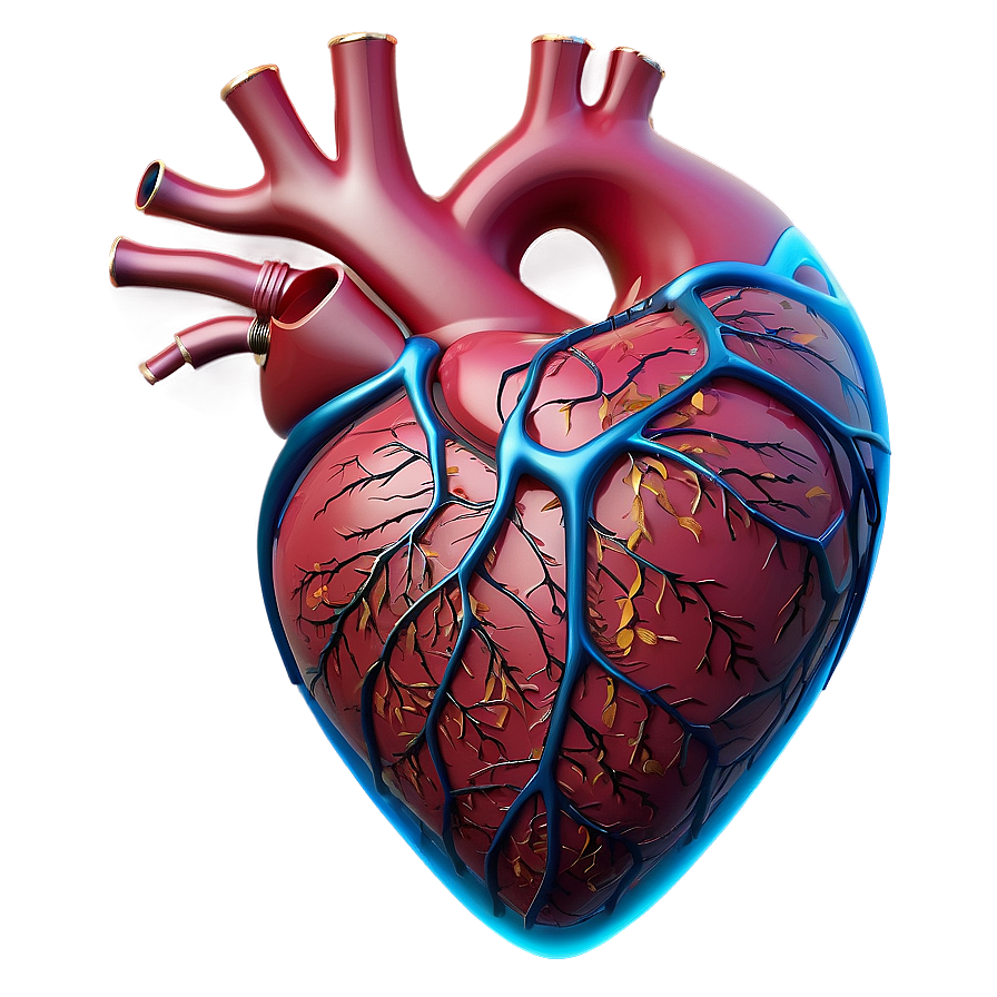 3d Heart With Veins Png 67 PNG Image