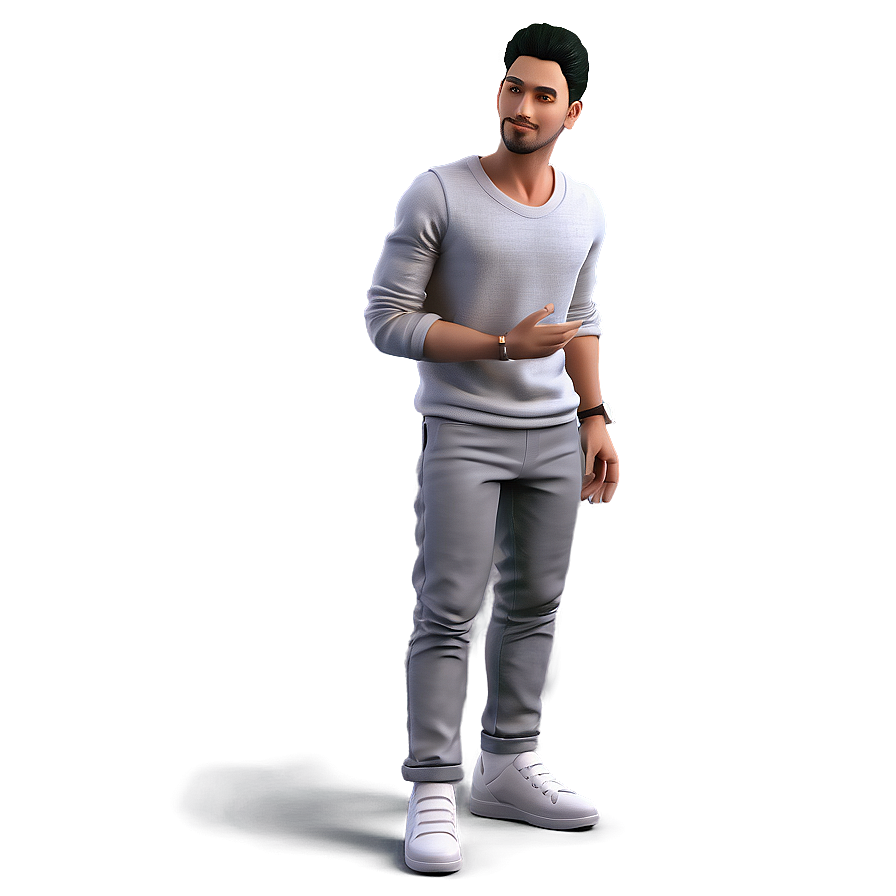 3d Man In Casual Clothes Png Yis PNG Image