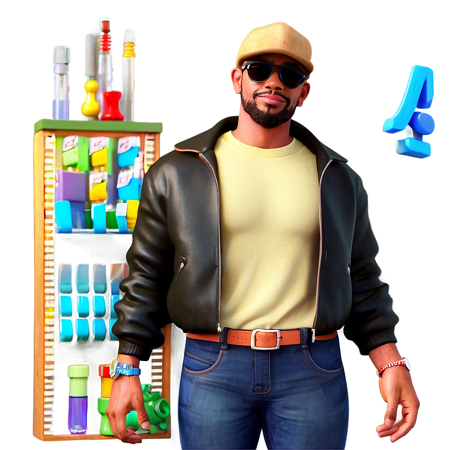 3d Render Of Cool Guy Png Pbi PNG Image