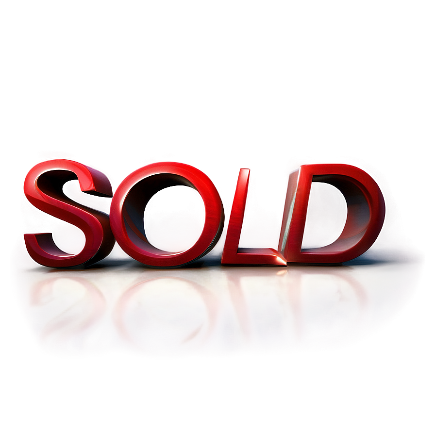 3d Sold Text Png 38 PNG Image