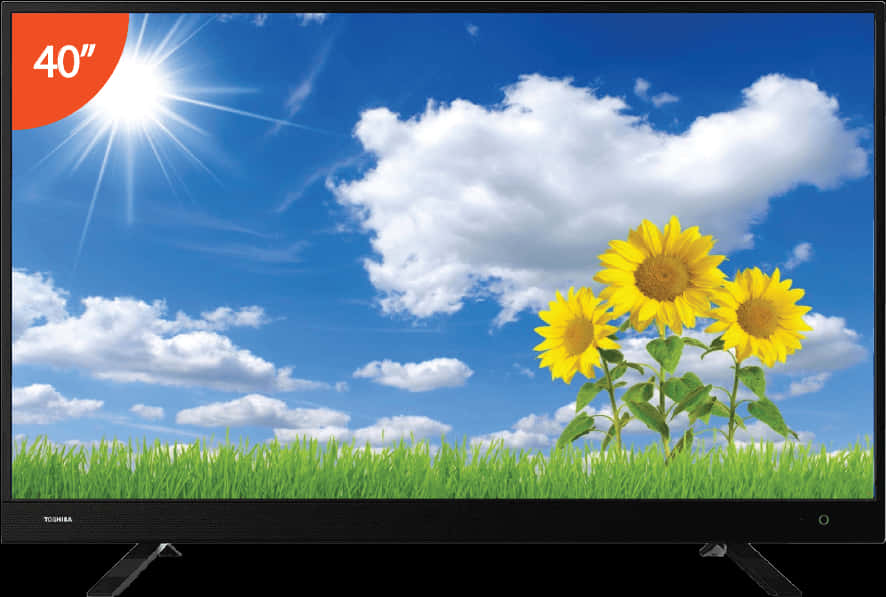 40 Inch Toshiba L E D T V Sunflower Display PNG Image