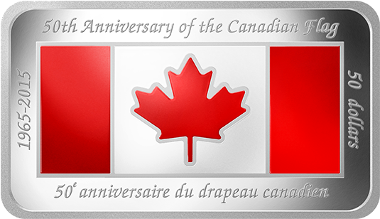 50th Anniversary Canadian Flag Commemorative Coin PNG Image