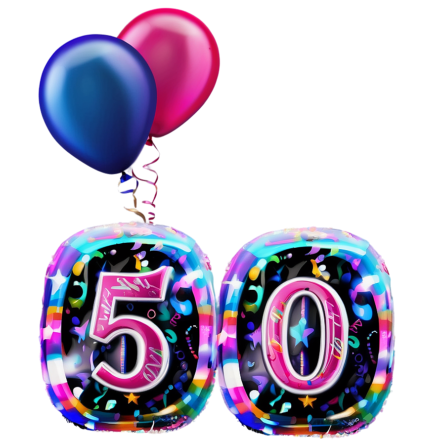 50th Birthday Celebration Png 06272024 PNG Image